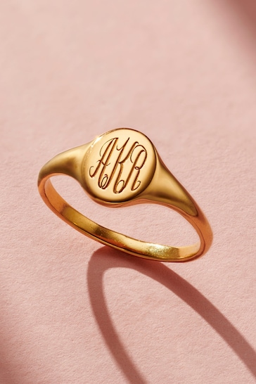 Personalised Monogrammed Signet Ring by Posh Totty