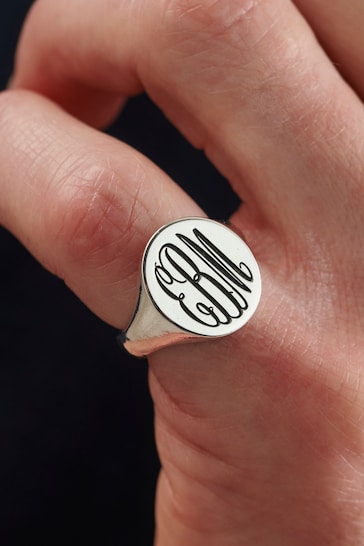 Personalised Mens Chunky Monogrammed Signet Ring by Posh Totty