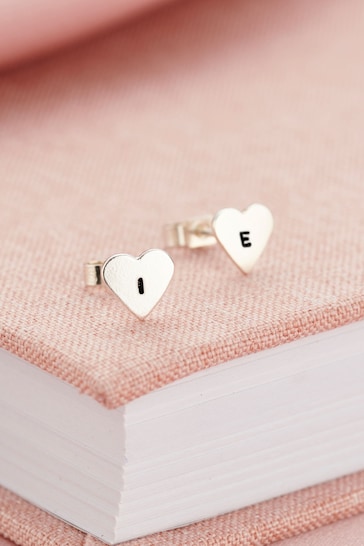 Personalised Mini Heart Stud Earrings By Posh Totty