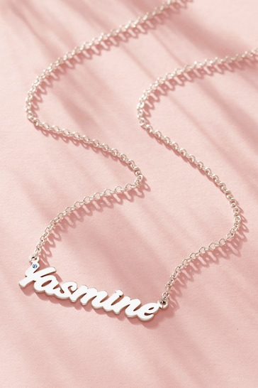 Personalised Birthstone Name Necklace By Posh Totty