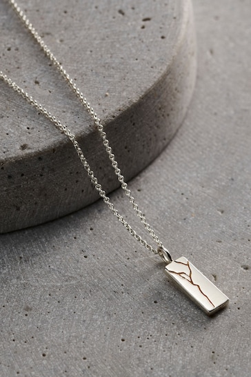 Personalised Mens Kintsugi Tag Necklace by Posh Totty
