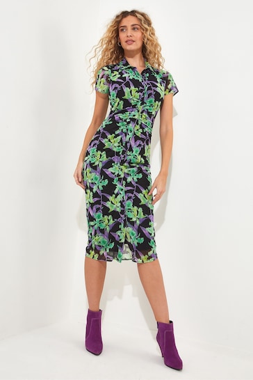 Joe Browns Green Tropical Floral Bodycon Midi Dress