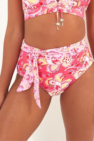 Joe Browns Pink Recycled Paisley High-Waisted Bikini Briefs