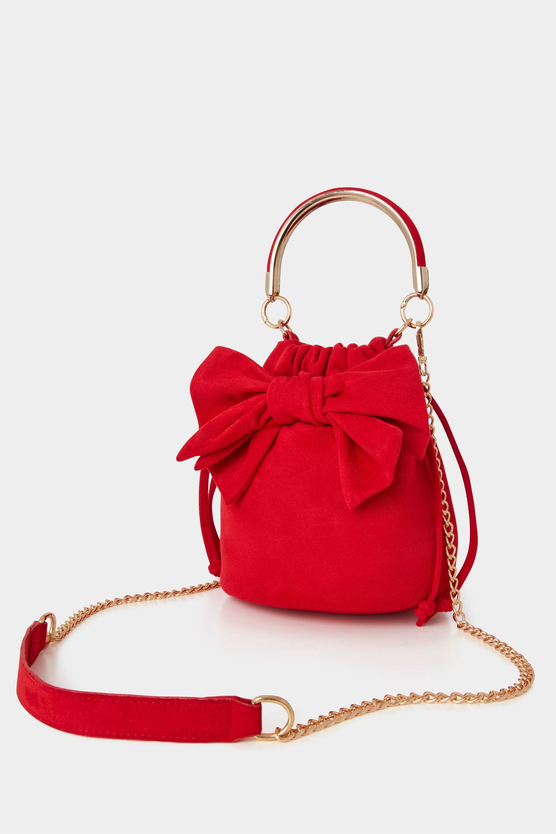 Red mini grab outlet bag