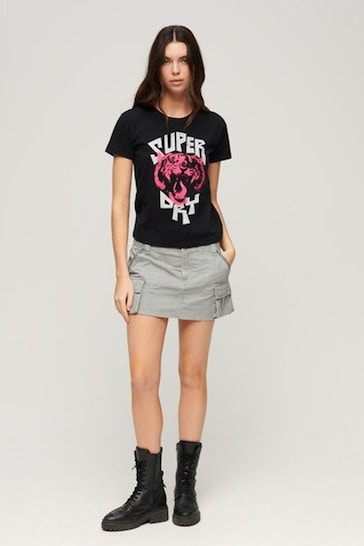 Superdry Black Lo-Fi Rock Graphic T-Shirt