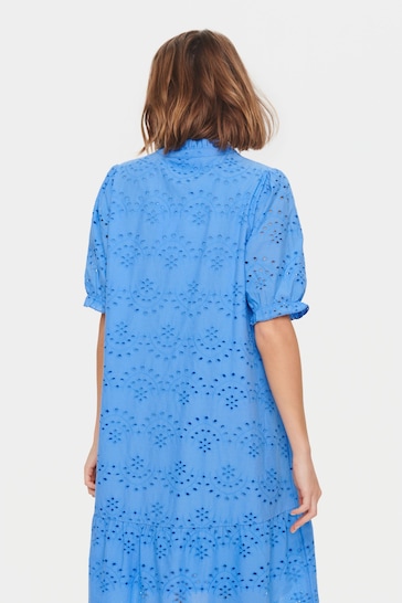 Saint Tropez Blue Geleksa Lace A-Line Dress
