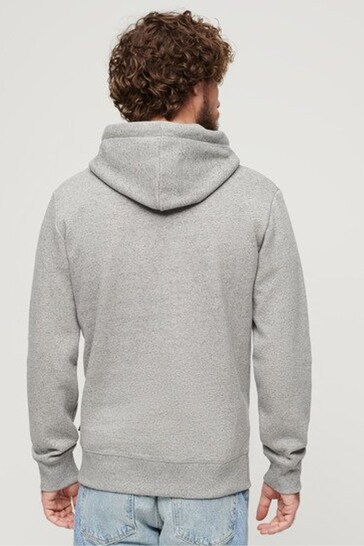 Superdry Mid Grey Embossed Vintage Logo Hoodie