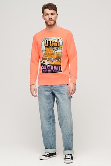 Superdry Orange Neon Travel Loose Sweatshirt