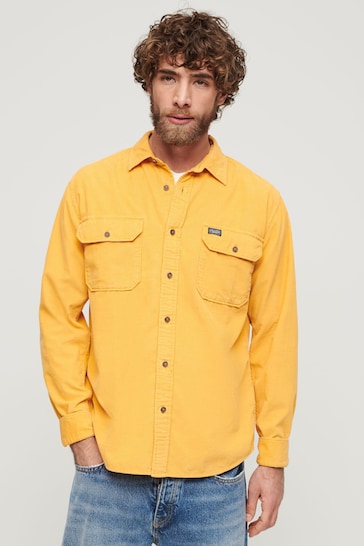 Superdry Yellow Micro Cord Long Sleeve Shirt