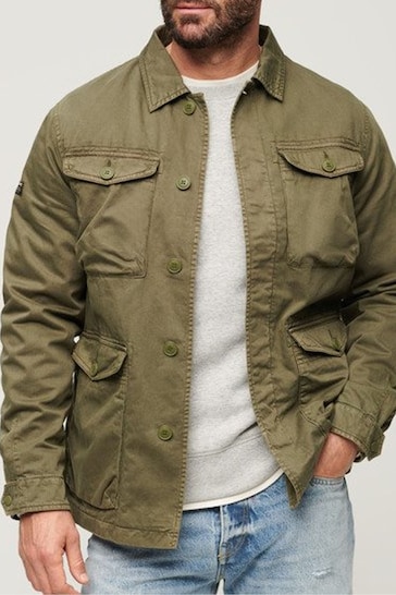 Superdry Green Military M65 Embroidered Lightweight Jacket