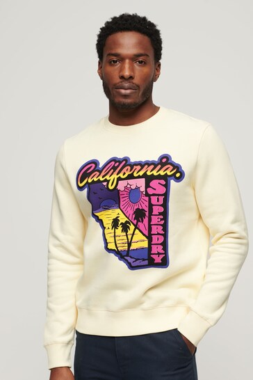 Superdry Cream Neon Travel Loose Sweatshirt