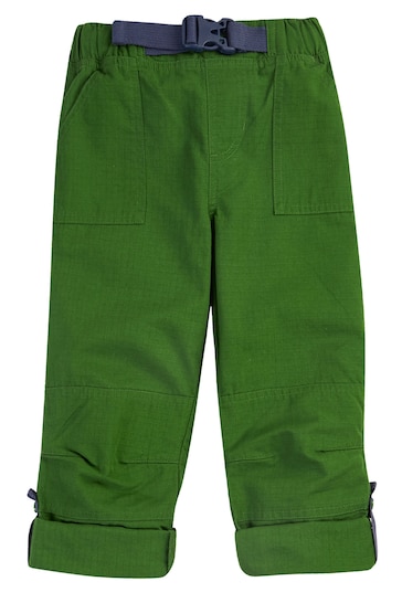 Frugi Green Rip-Stop Outdoor Trousers With Roll-up Leg Feature