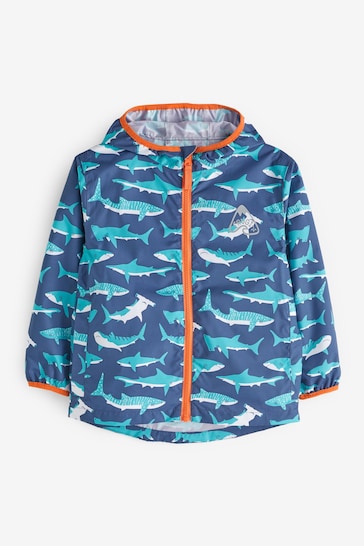 Frugi Waterproof Shark Print Rain or Shine Jacket