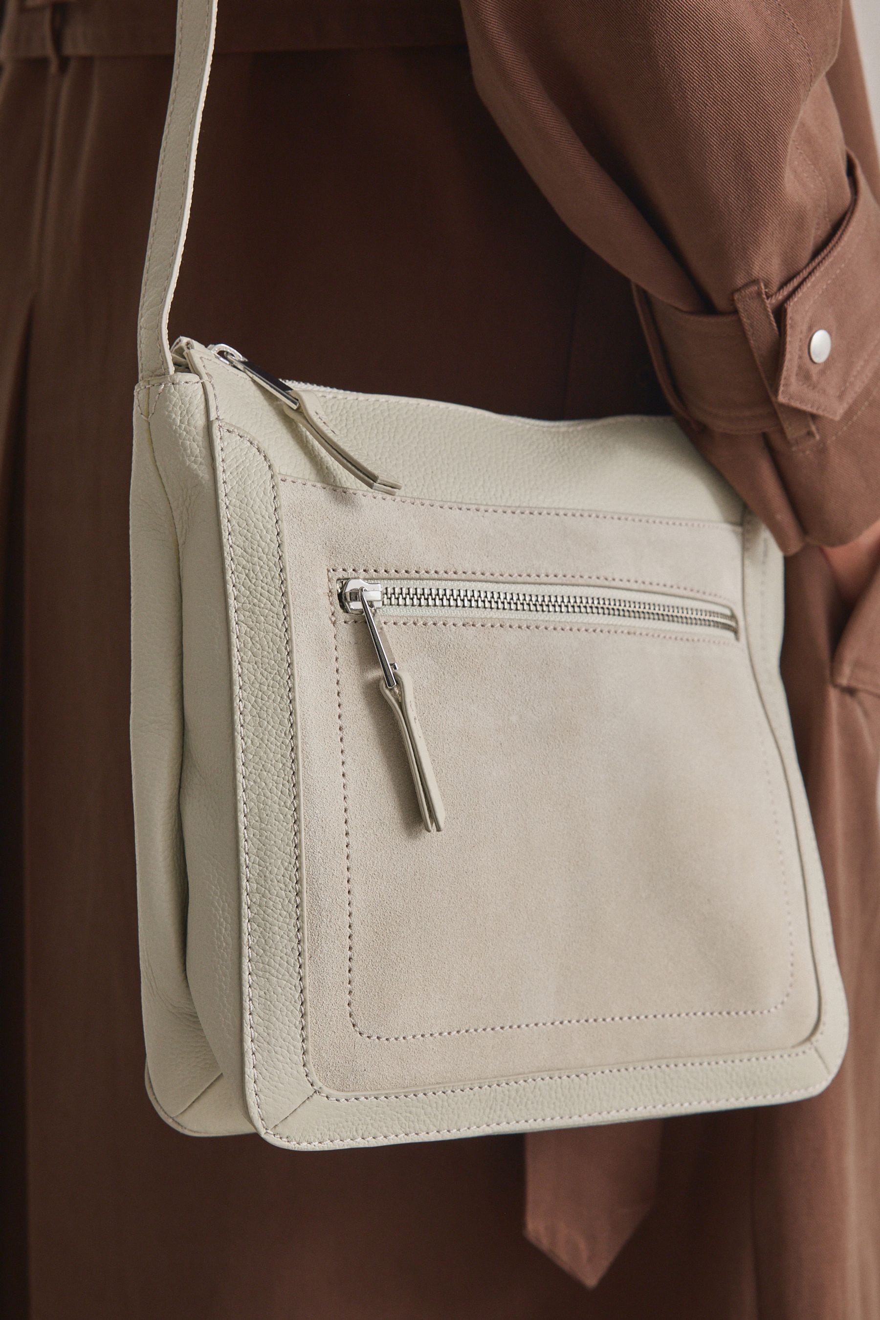 Beige messenger bag on sale