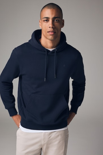 Navy Overhead Hoodie Premium Cotton Rich Jersey Fabric Hoodie