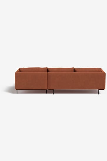 MADE.COM Matt Velvet Burnt Orange Harlow Right Hand Facing Corner Sofa