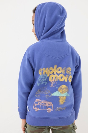 FatFace Blue Graphic Popover Hoodie