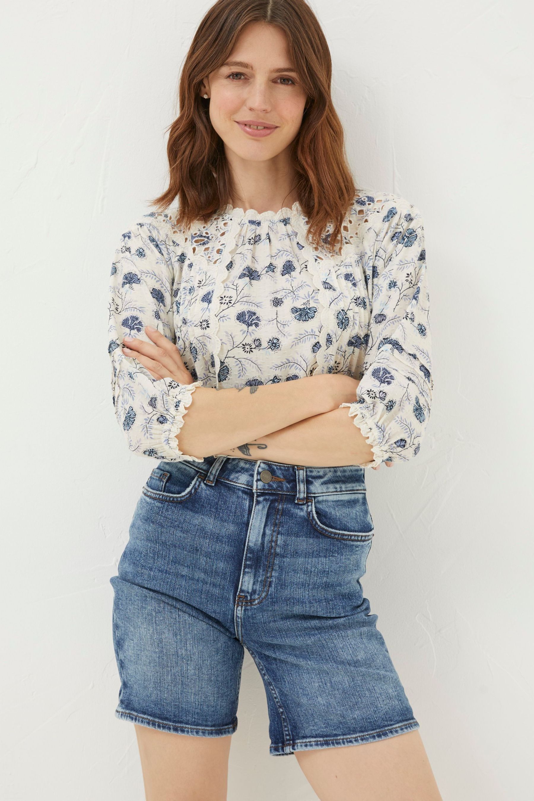Fat face denim shorts shop