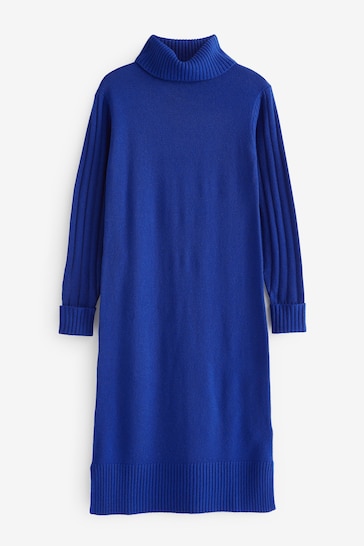 Pure Collection Blue Knitted Sweater Dress