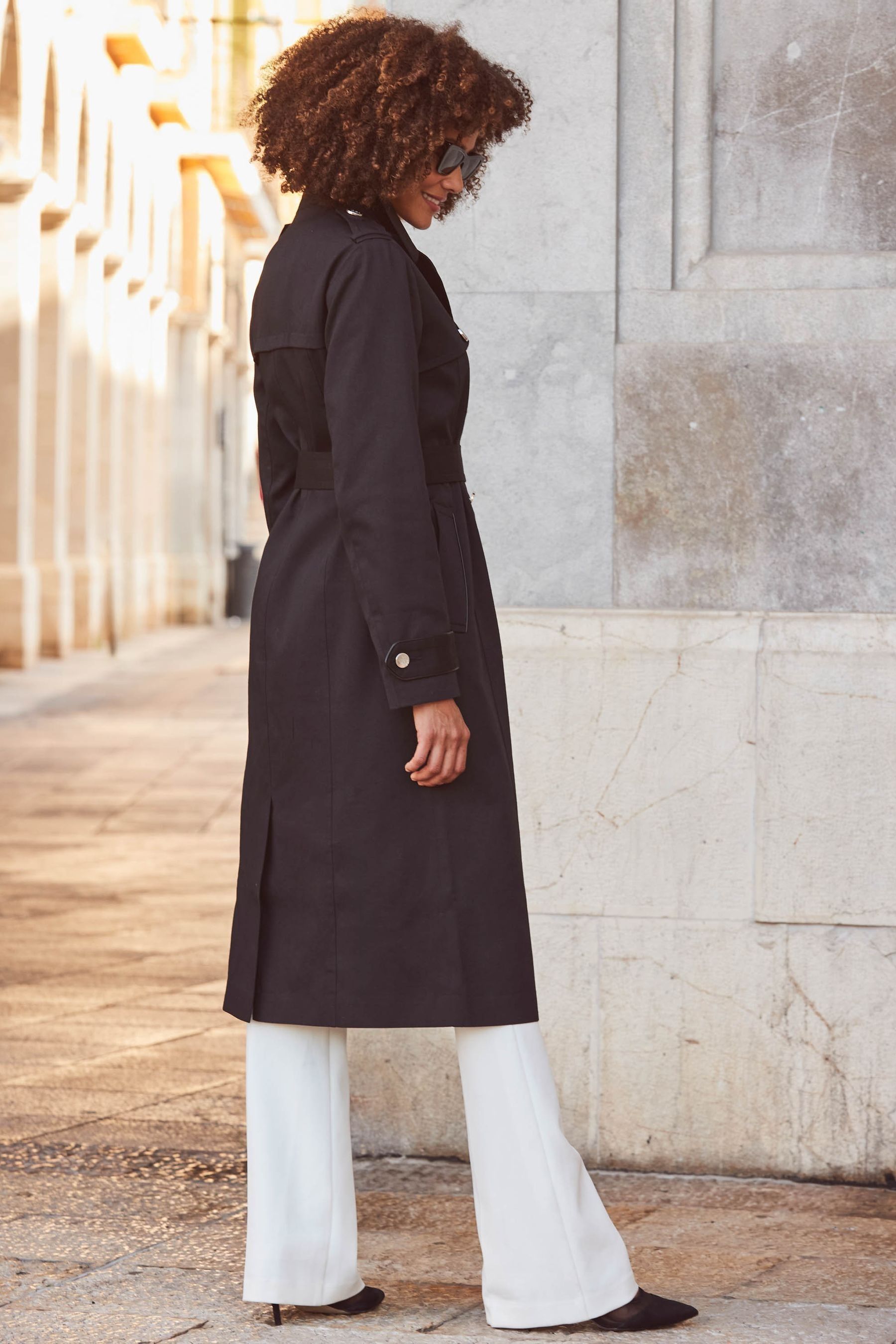 Buy Sosandar Black Longline Trench Coats from the Next UK online shop