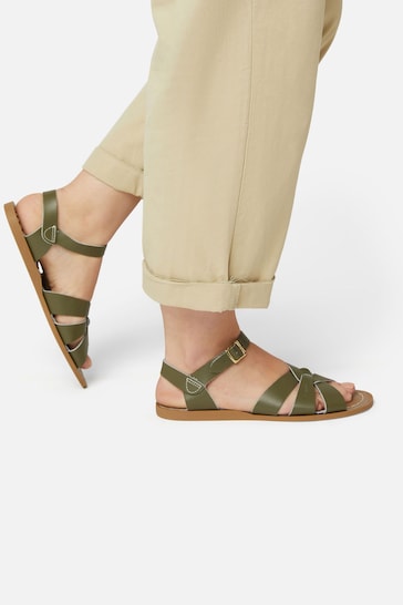 Salt-Water Sandals Green The Original Flat Strappy Sandals