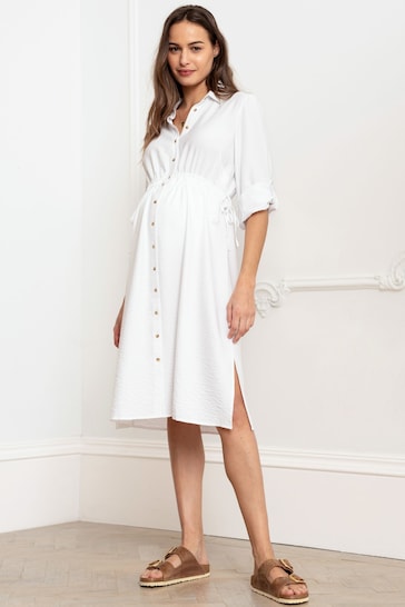 Seraphine Maternity White Shirt Dress