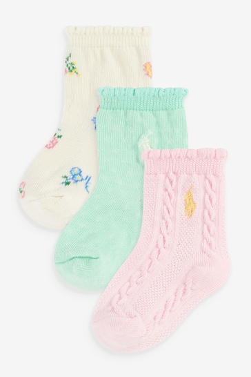 Polo Ralph Lauren Baby Pink Socks 3 Pack