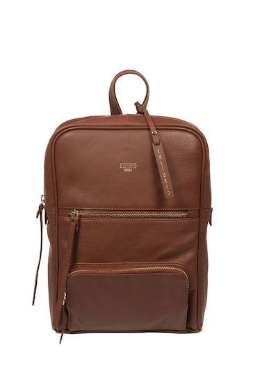 Cultured London Abbey Leather Brown Backpack