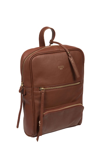 Cultured London Abbey Leather Brown Backpack
