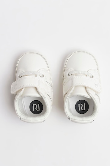 River Island White Baby Velcro Stripe Trainers