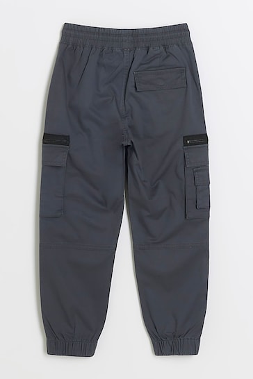 River Island Grey Boys Tech Cargo Trousers