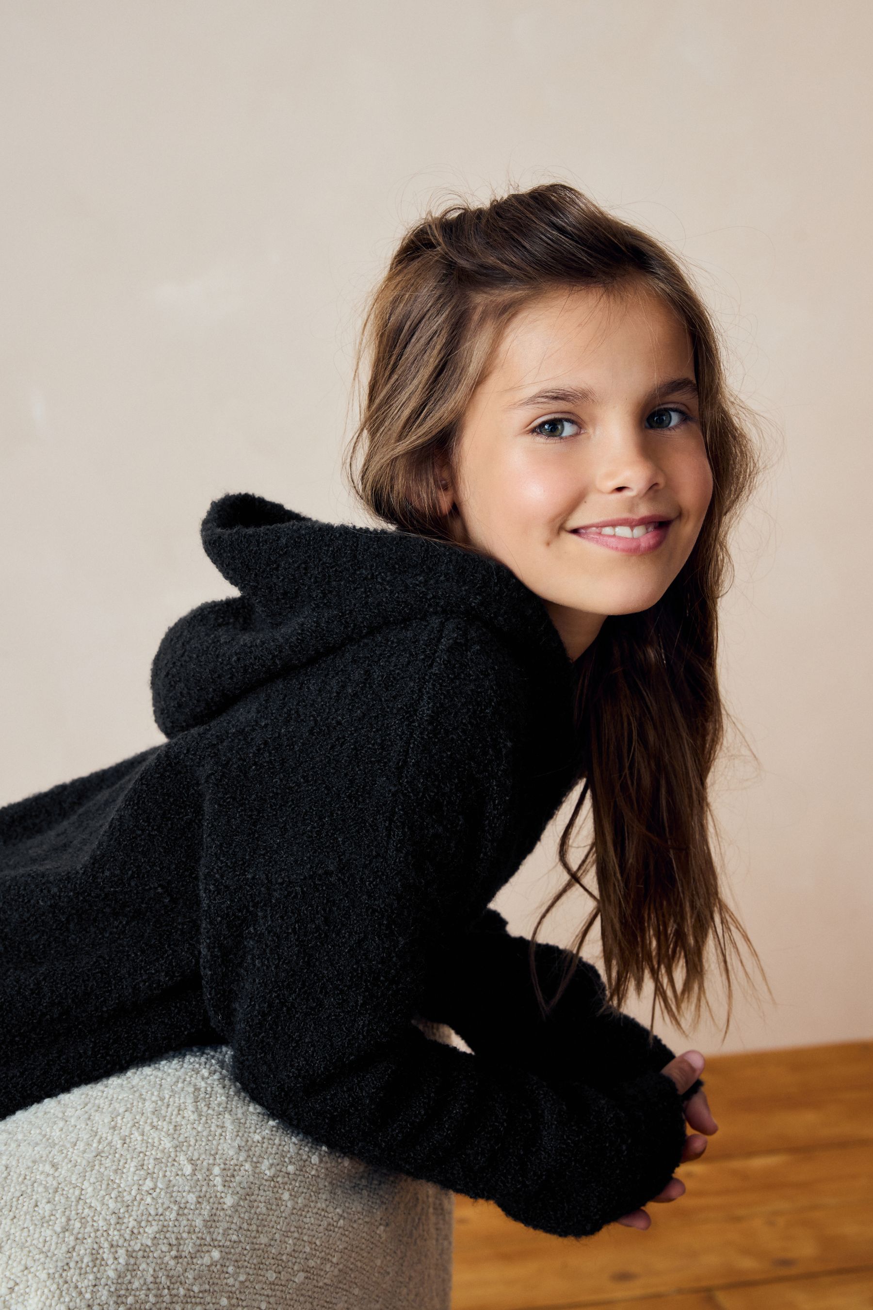 Black hooded jumper dress discount