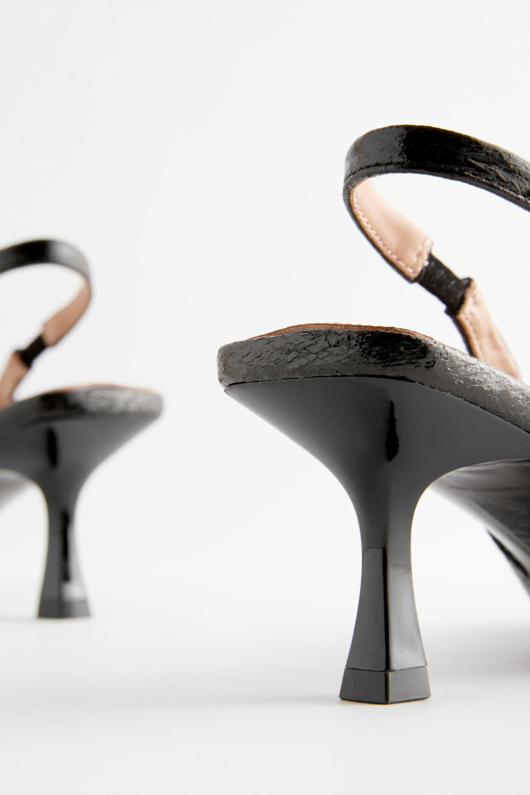 Black Standard Wide Fit Forever Comfort Bow Slingback Kitten Heels