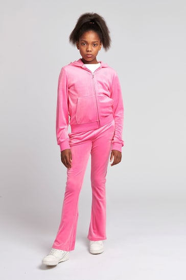 Juicy Couture Girls Pink Diamante Bootcut Joggers