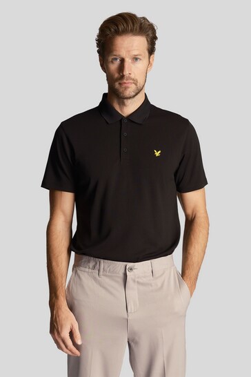 Lyle & Scott Golf Tech Black Polo Shirt