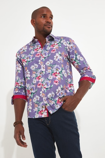 Joe Browns Purple Summer Floral Long Sleeve Shirt