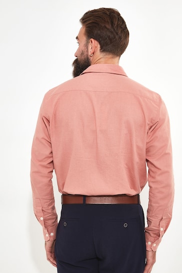 Joe Browns Orange Linen Blend Long Sleeve Shirt