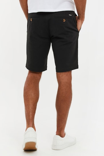 Threadbare Black Slim Fit Cotton Chino Shorts With Stretch