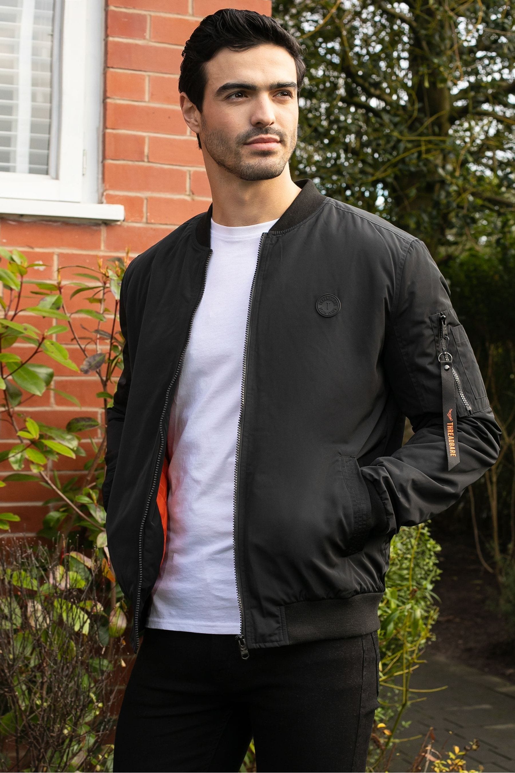 Black lightweight sales bomber jacket mens