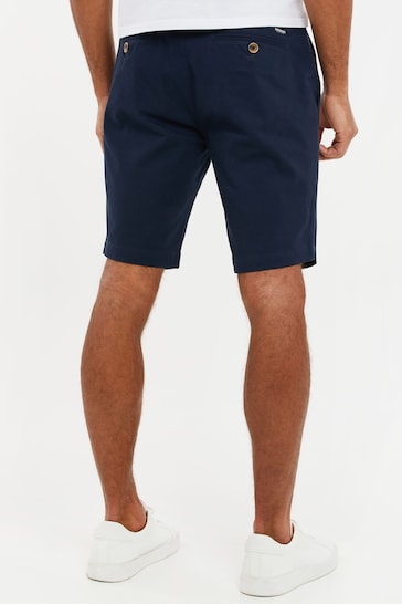 Threadbare Navy Slim Fit Cotton Chino Shorts With Stretch