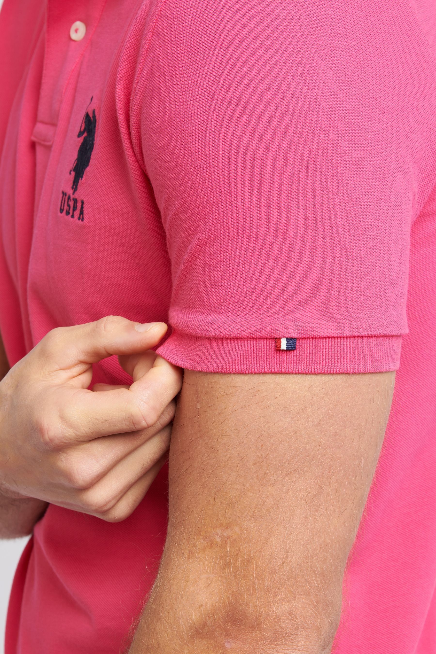 Buy U.S. Polo Assn. Pink Regular Fit Mens Player 3 Pique Polo Shirt from the Next UK online shop