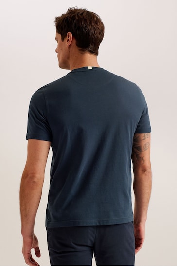 Ted Baker Blue Wiskin Regular Branded T-Shirt