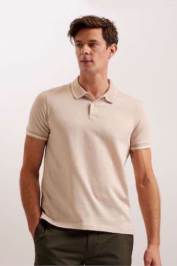 Ted Baker Natural Slim Fit Helta Short Sleeve Polo Shirt