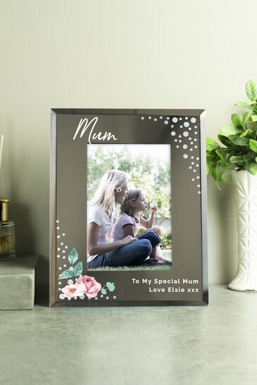 Personalised Floral Glitter Photo Frame by PMC