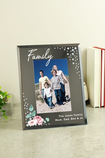 Personalised Floral Glitter Photo Frame by PMC