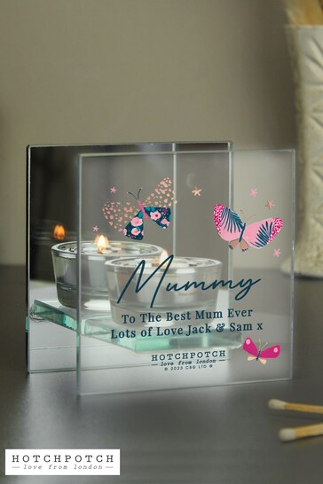 Personalised Butterfly Mirrored Tealight Holder by PMC