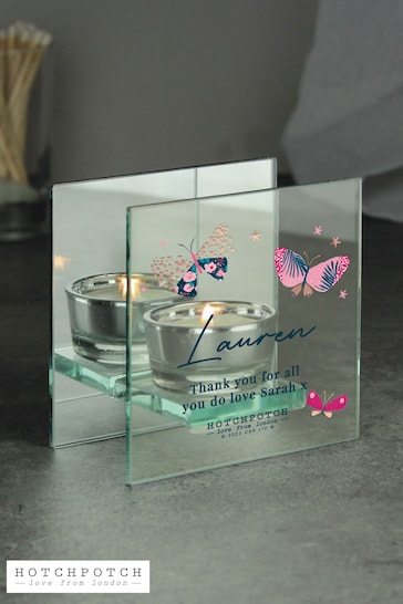 Personalised Butterfly Mirrored Tealight Holder by PMC