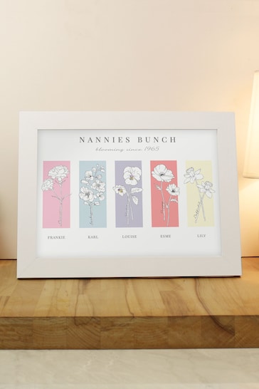 Personalised Flower Of The Month Family  A4 Framed Print by PMC