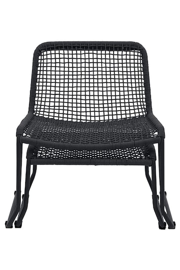 Gallery Home Black Creston Garden Lounge Chair with Footstool