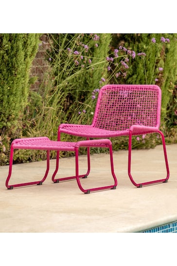 Gallery Home Pink Creston Garden Lounge Chair with Footstool